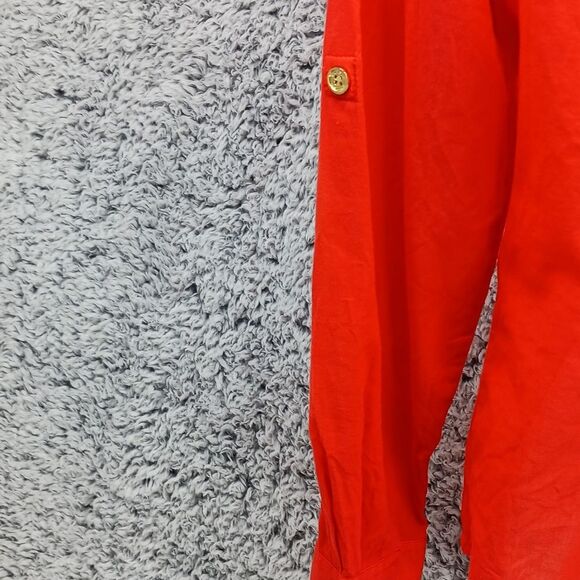 Tory Burch Designer Equestrian Rodeo Shirt. Woman's 8. Orange. 100% Cotton...... - Picture 6 of 12